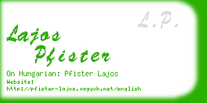 lajos pfister business card